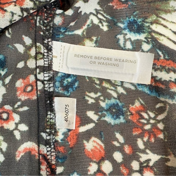 Ann Taylor LOFT Brown Rustic Floral Tunic Blouse Sz M - Picture 10 of 12
